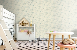 Обои Aviary Toile La Mer Fabri фото в интерьере детская превью