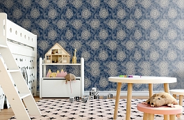 Обои Tournesal Indigo Fabric фото в интерьере детская превью