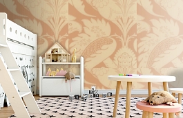 Обои Venetiandamask-Terracotta фото в интерьере детская превью