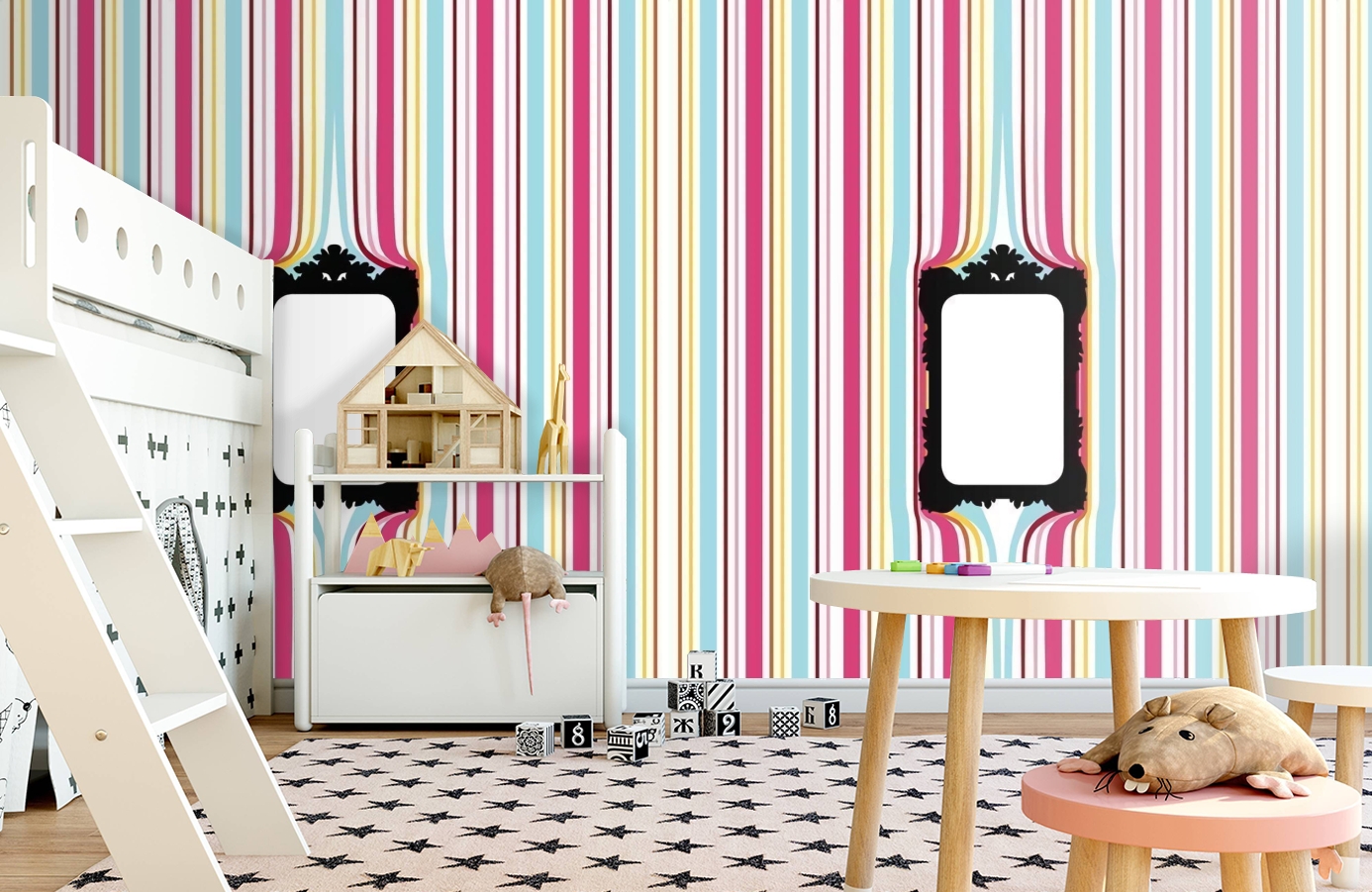 Обои P010801-4 фото в интерьере детская