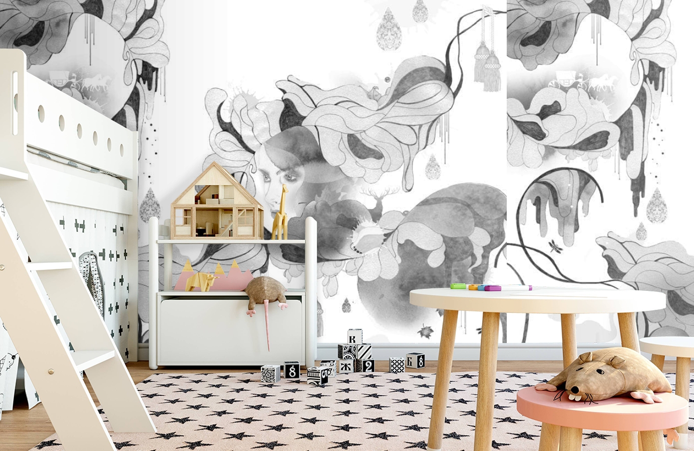 Обои P030302-6 фото в интерьере детская