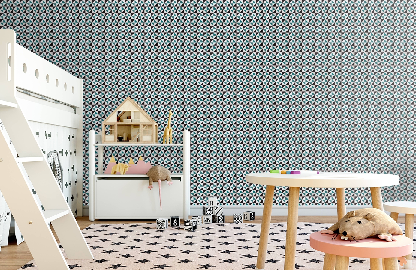 Обои 3000016 фото в интерьере детская