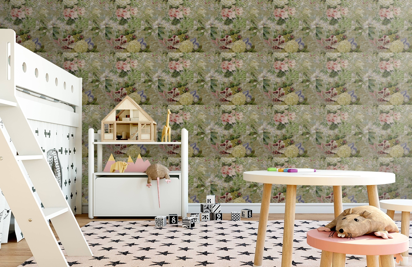 Обои ROSES_ANCIENNES_P__05 фото в интерьере детская