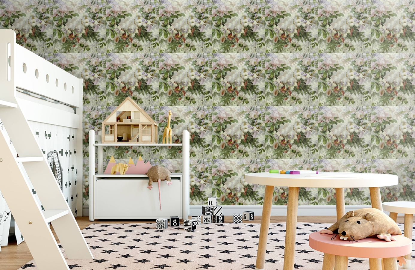 Обои ROSES_ANCIENNES_P__08 фото в интерьере детская