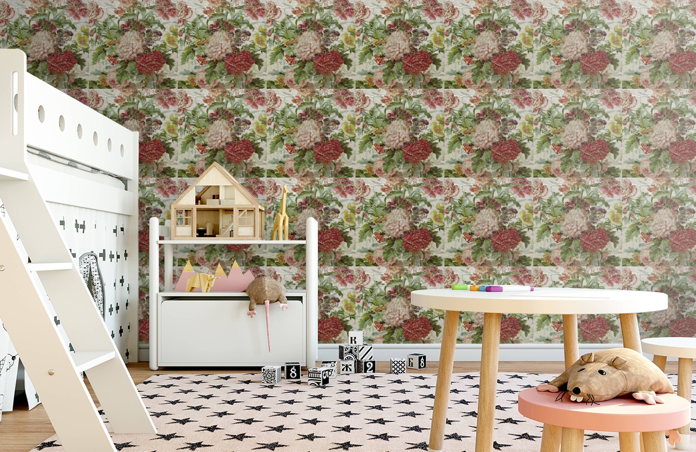 Обои ROSES_ANCIENNES_P__10 фото в интерьере детская