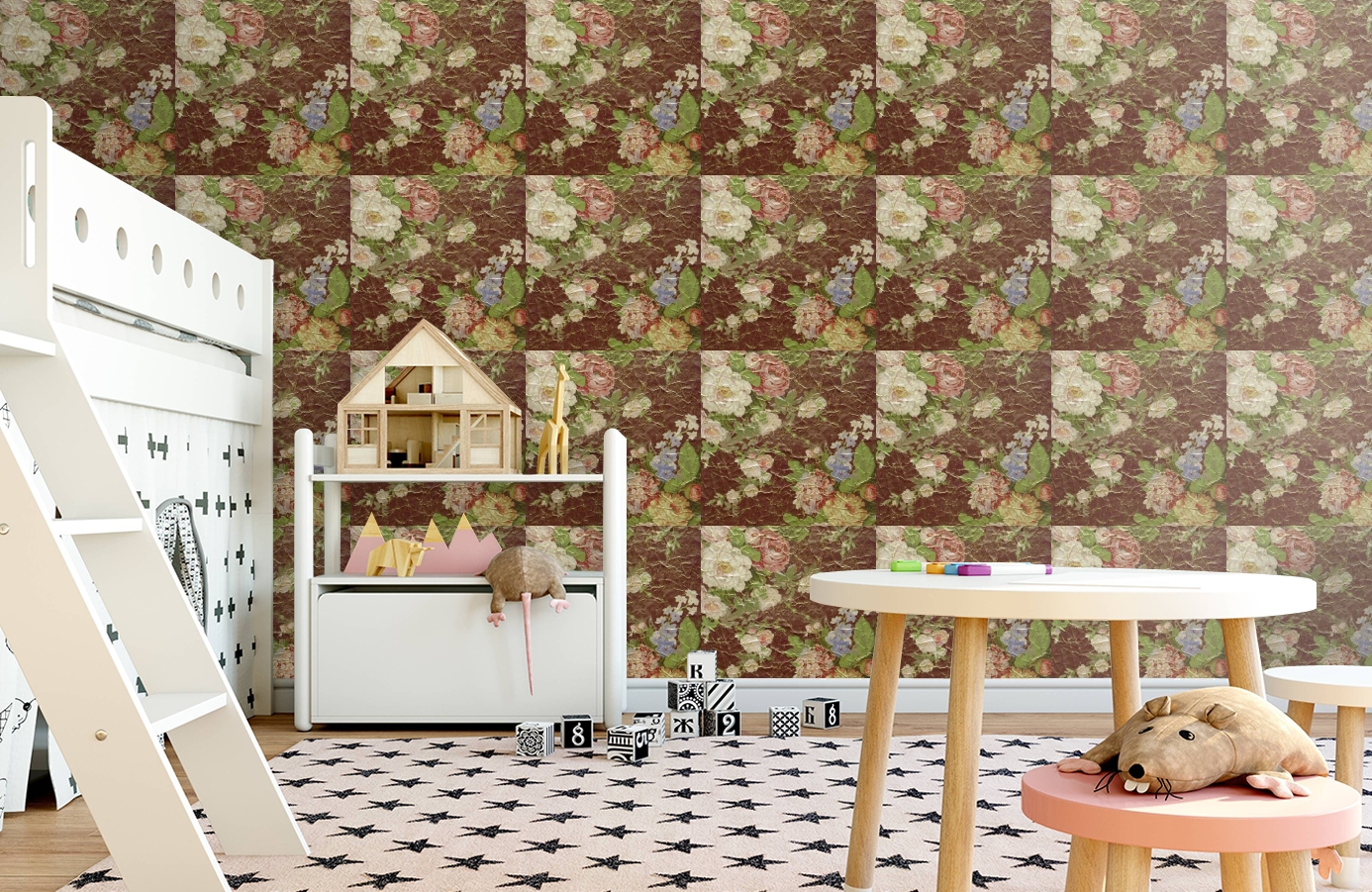 Обои ROSES_ANCIENNES_P__13 фото в интерьере детская