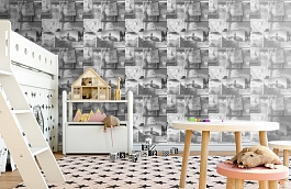 Обои Pinboard Charcoal фото в интерьере детская превью