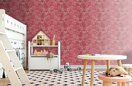 Обои Blossom Wallpaper Coral 1 фото в интерьере детская превью