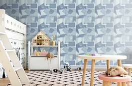 Обои Patchwork Cowboy 37-Denim фото в интерьере детская превью