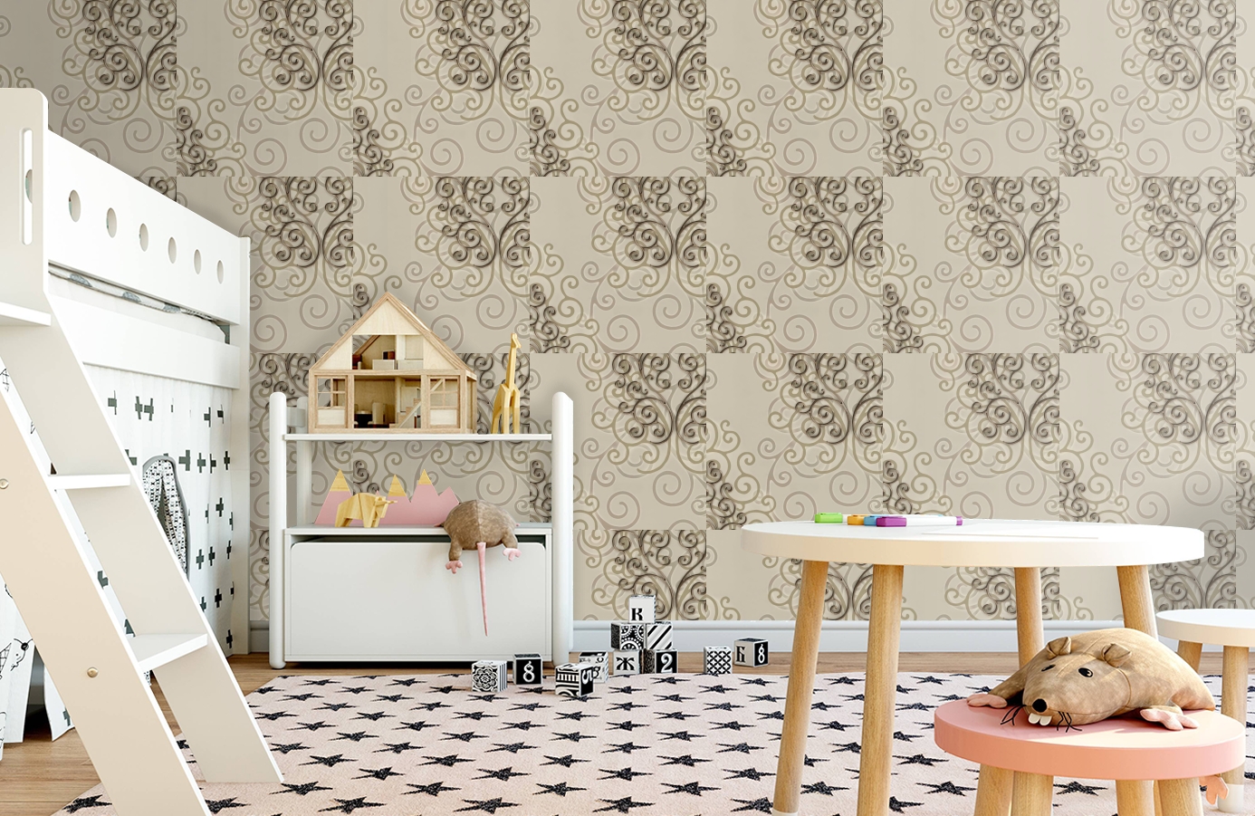 Обои HMY57513 фото в интерьере детская