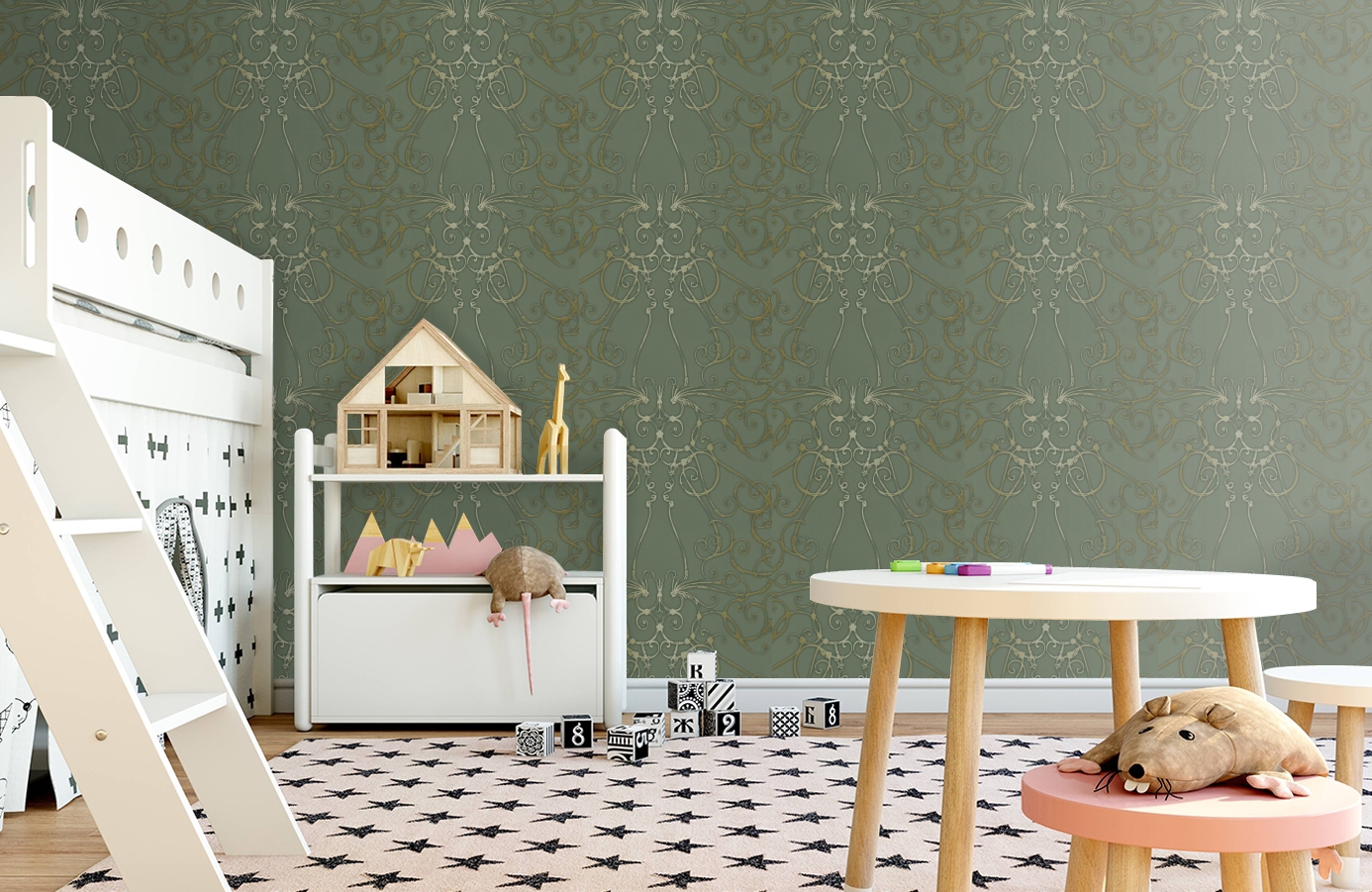 Обои HMY57617 фото в интерьере детская
