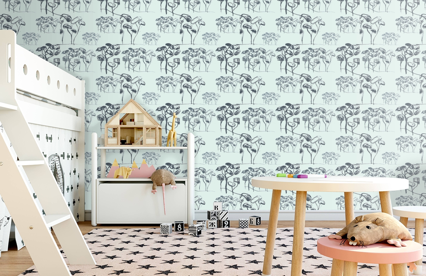 Обои 1996-4 9 фото в интерьере детская