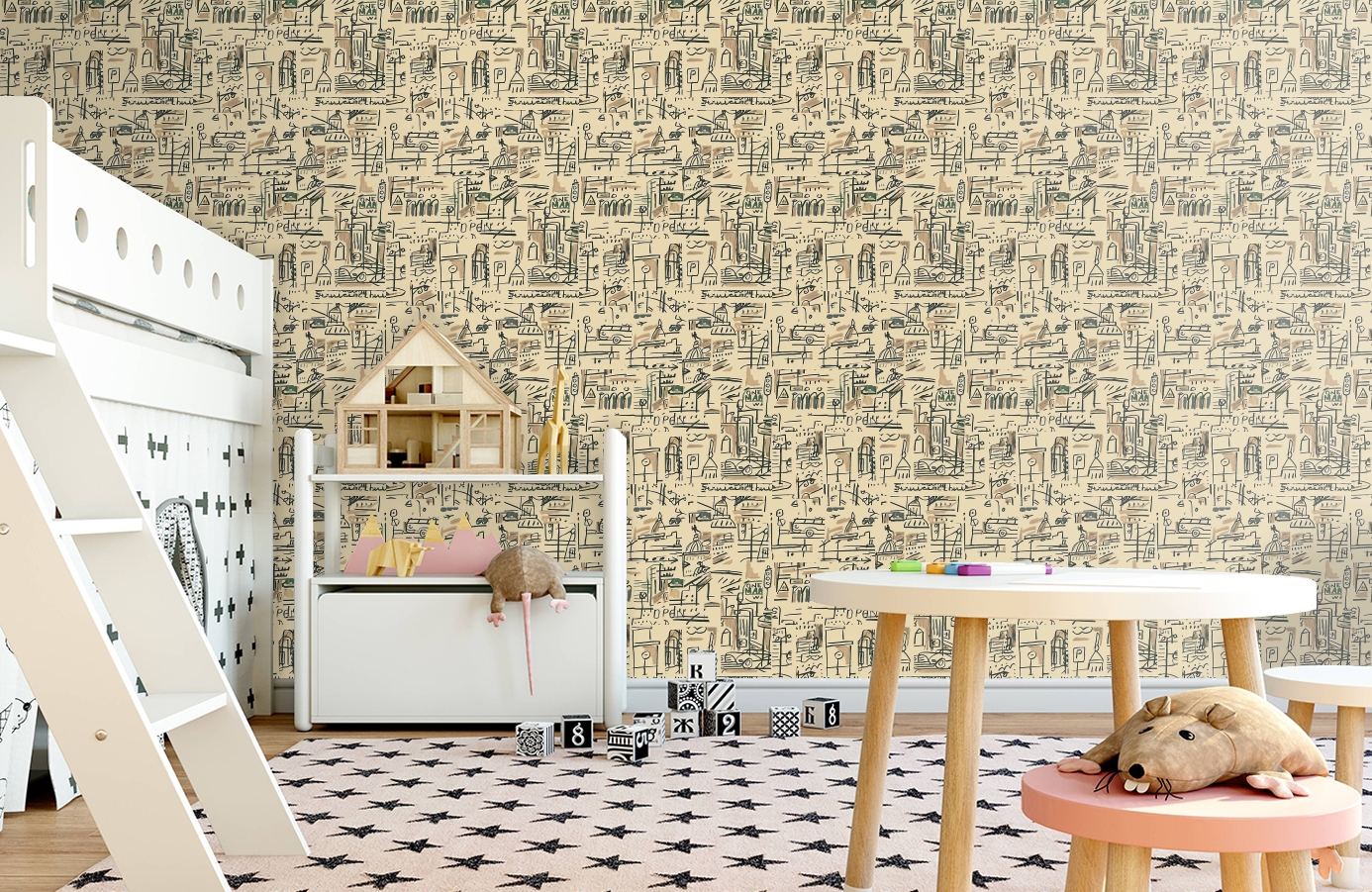 Обои 1998-4 9 фото в интерьере детская