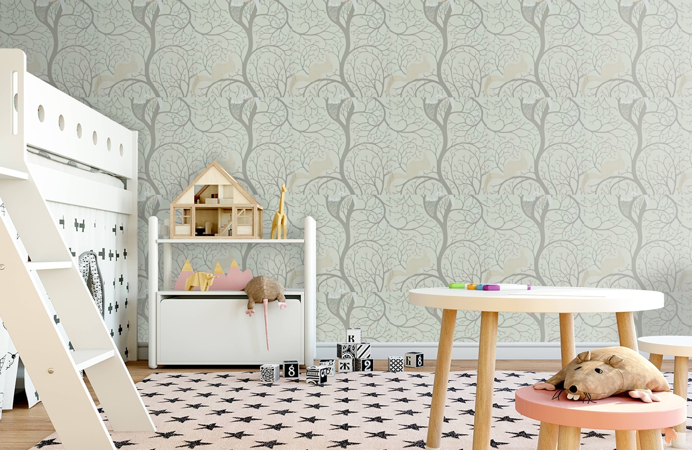 Обои DVIWSQ101 фото в интерьере детская