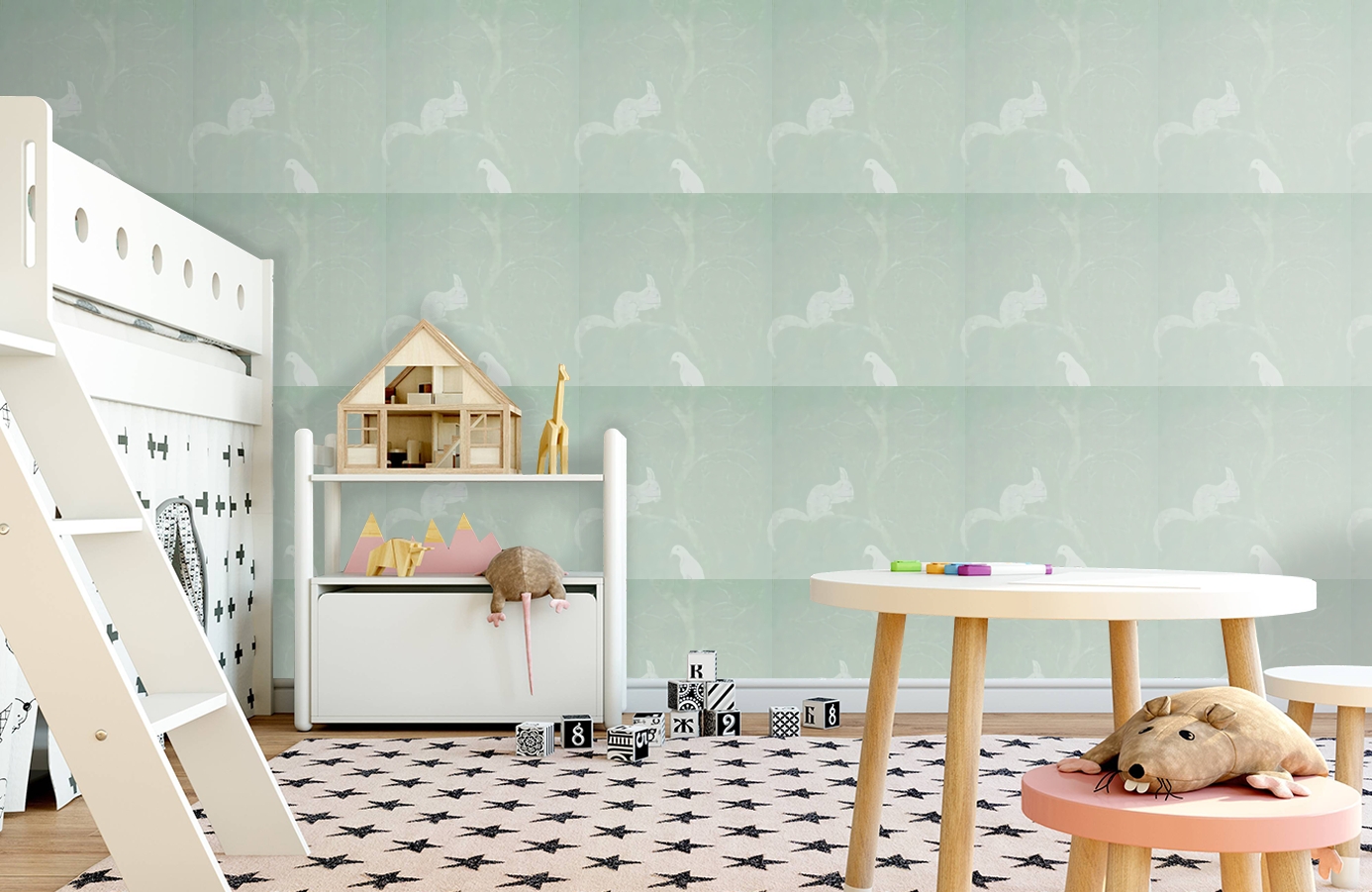 Обои DVIWSQ103 фото в интерьере детская