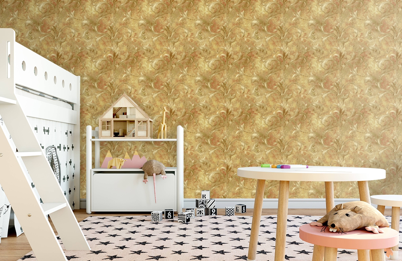Обои AT31004 фото в интерьере детская