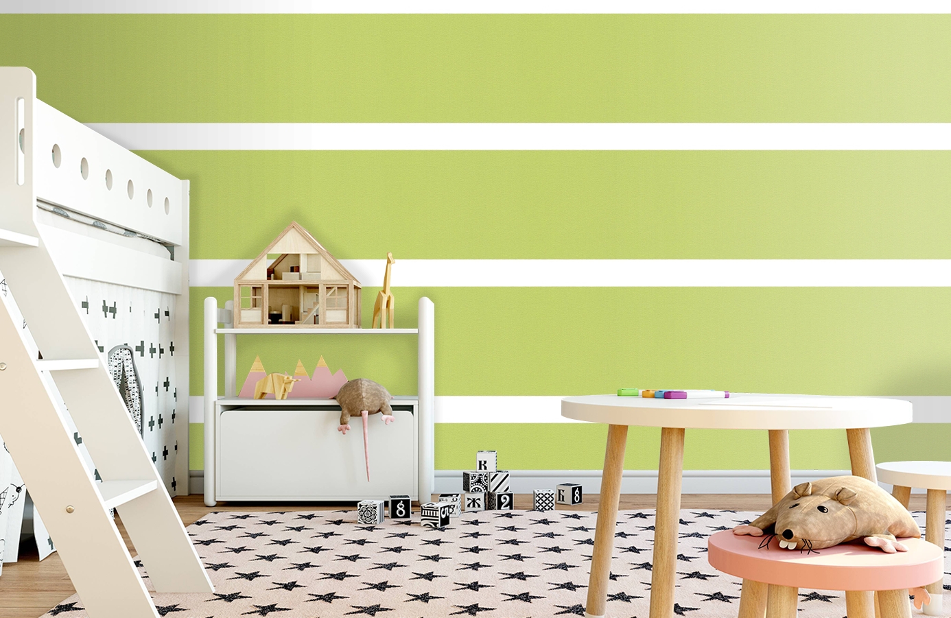 Обои 1264-43 фото в интерьере детская