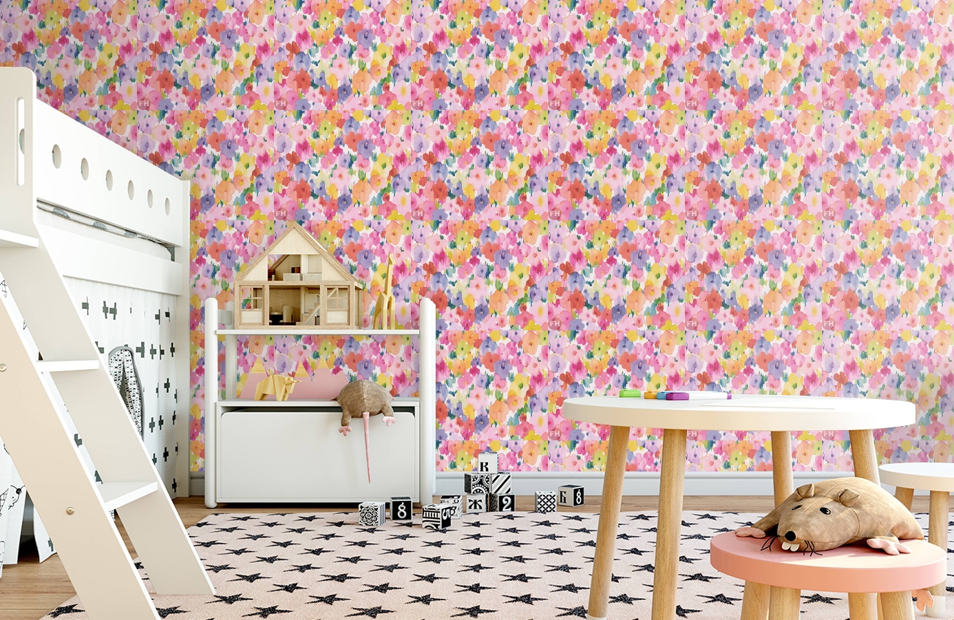 Обои 30450-1 фото в интерьере детская