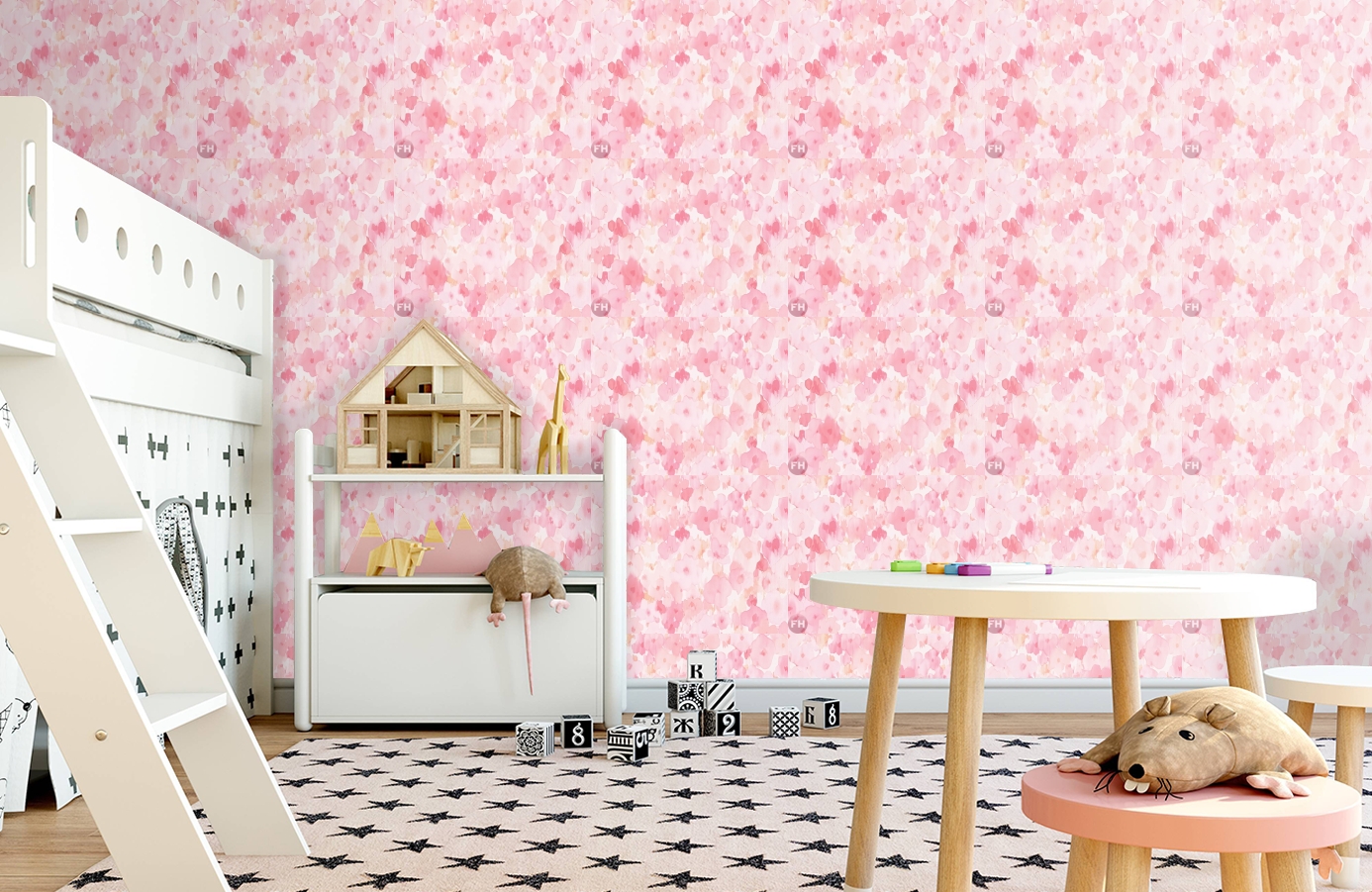 Обои 30450-2 фото в интерьере детская