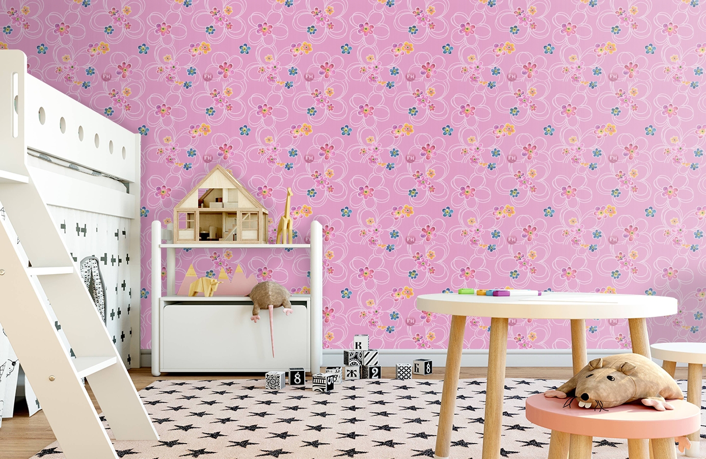 Обои 30460-2 фото в интерьере детская