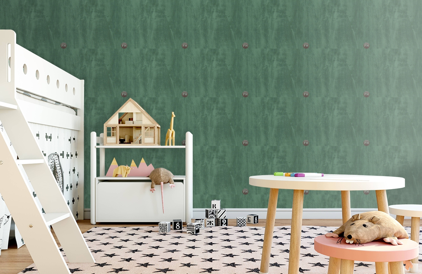 Обои 30466-2 фото в интерьере детская