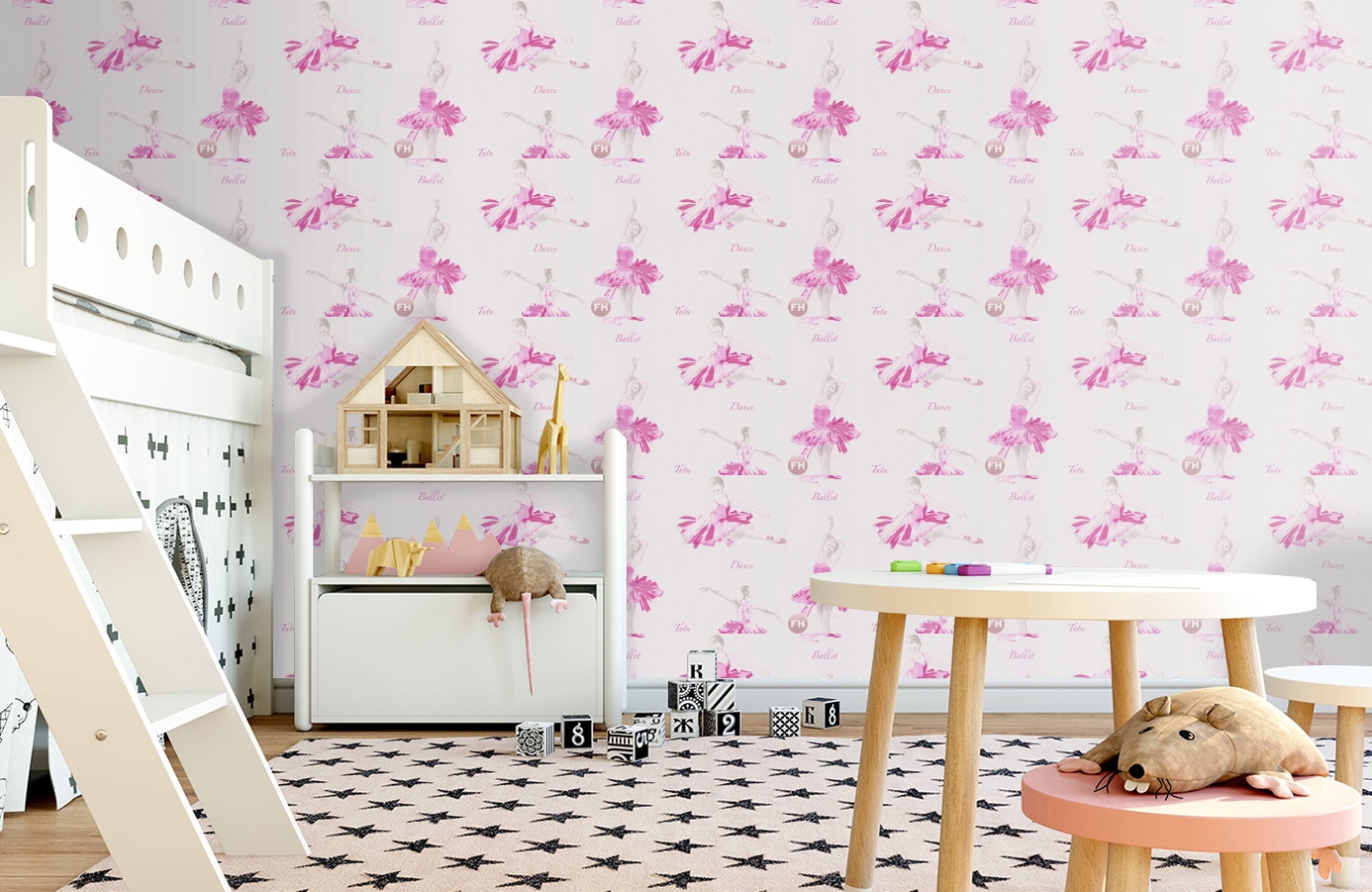 Обои 30528-1 фото в интерьере детская