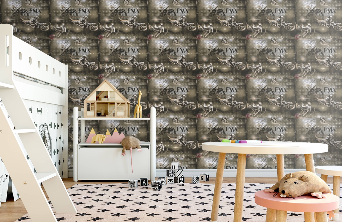 Обои 30656-2 фото в интерьере детская