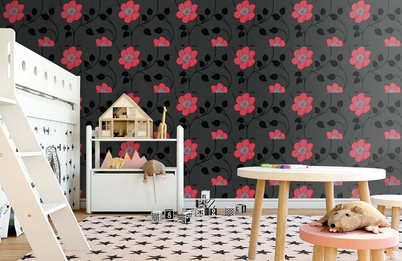 Обои 30715-3 фото в интерьере детская