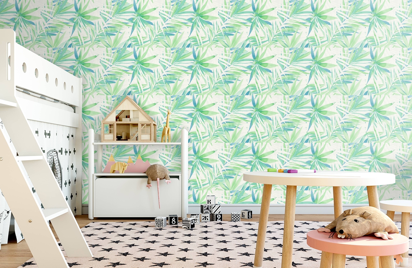 Обои 34125-1 фото в интерьере детская