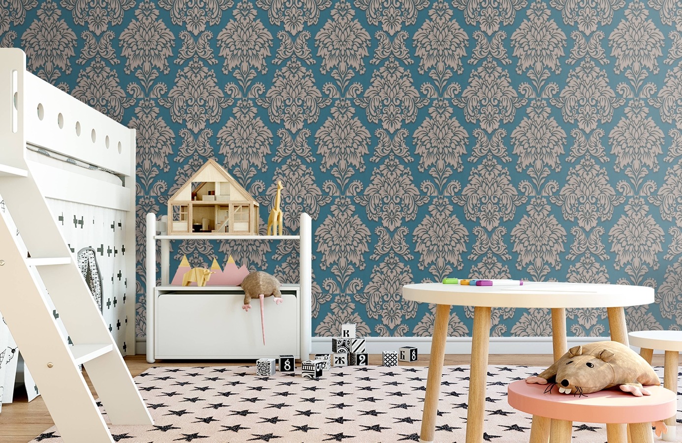 Обои 36898-5 фото в интерьере детская
