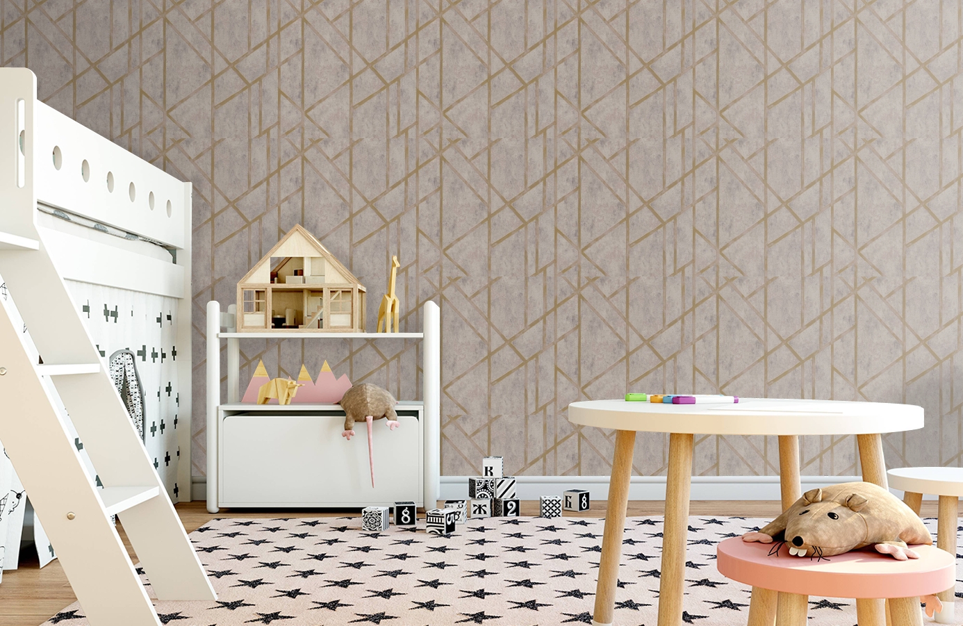 Обои 36928-3 фото в интерьере детская