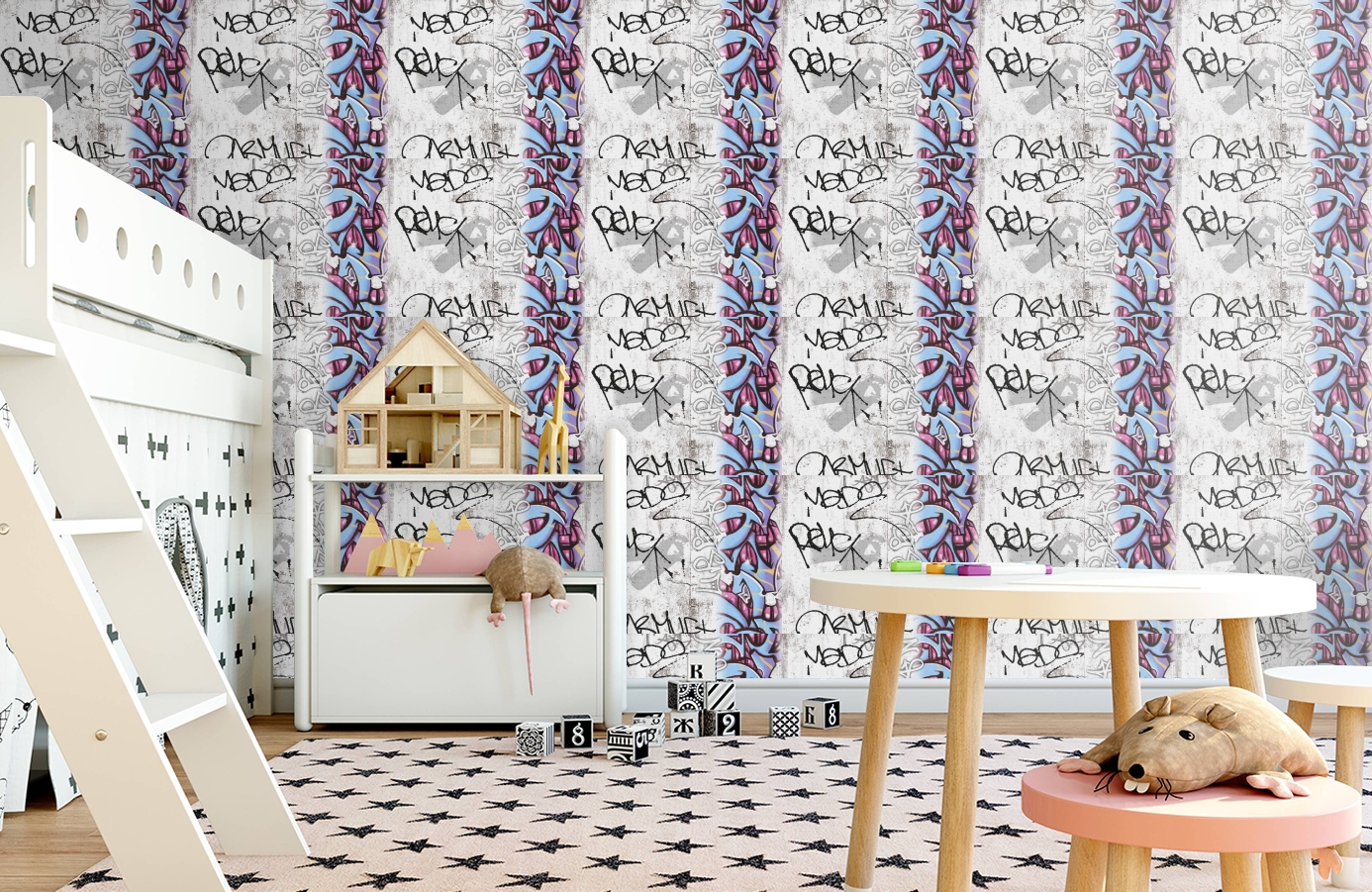Обои 36986-1 фото в интерьере детская