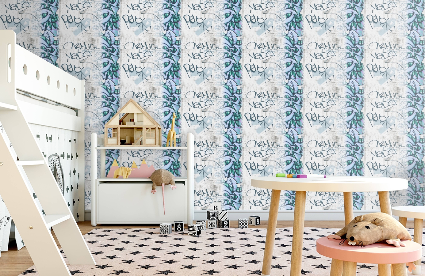 Обои 36986-2 фото в интерьере детская