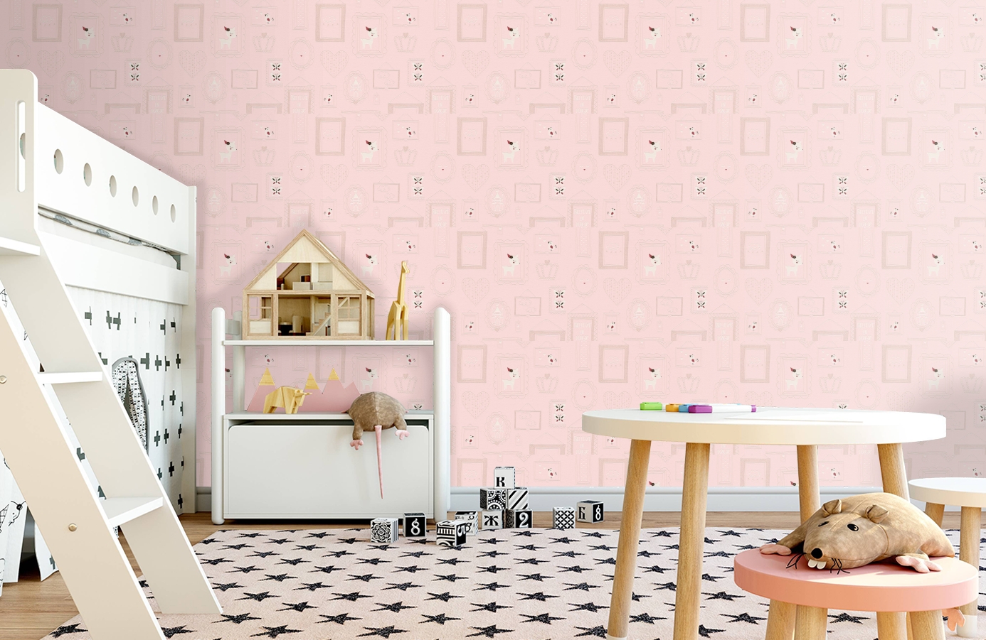 Обои 36991-2 фото в интерьере детская