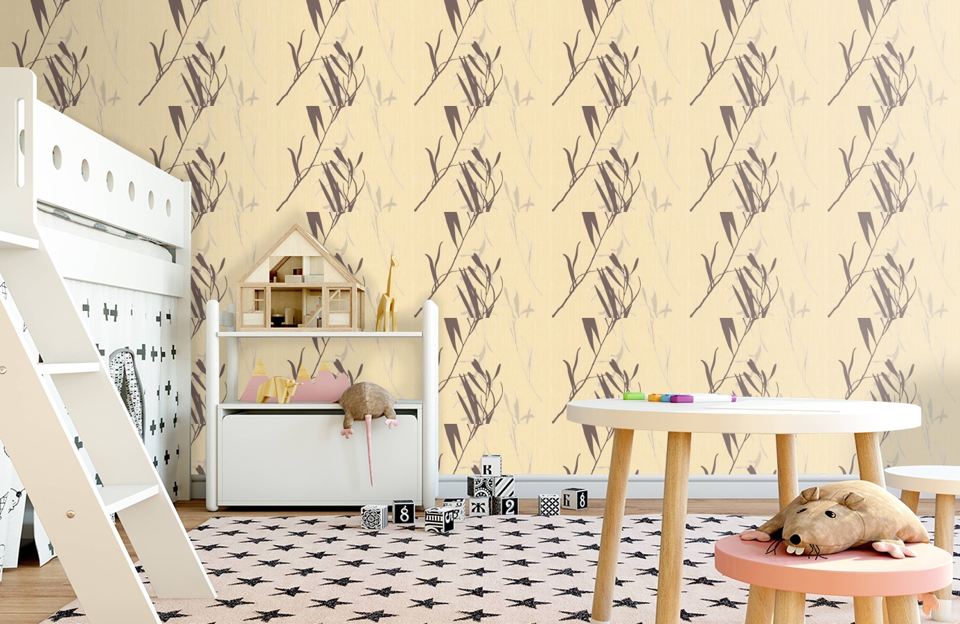 Обои 5493-10 фото в интерьере детская