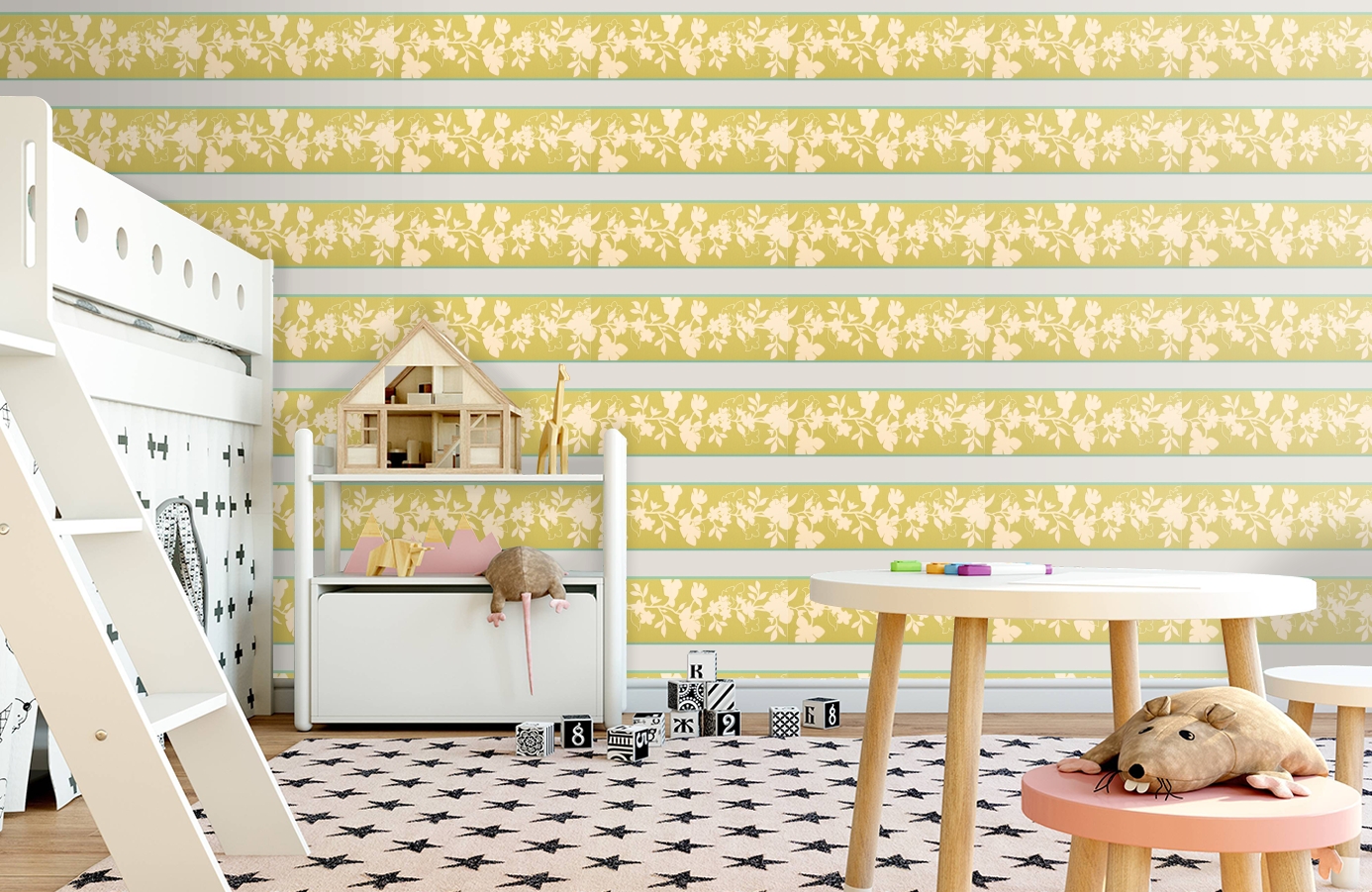 Обои 5510-30 фото в интерьере детская