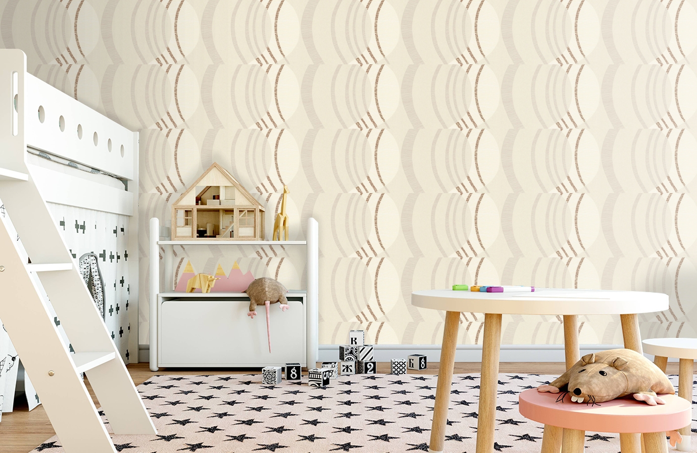 Обои 5857-14 фото в интерьере детская