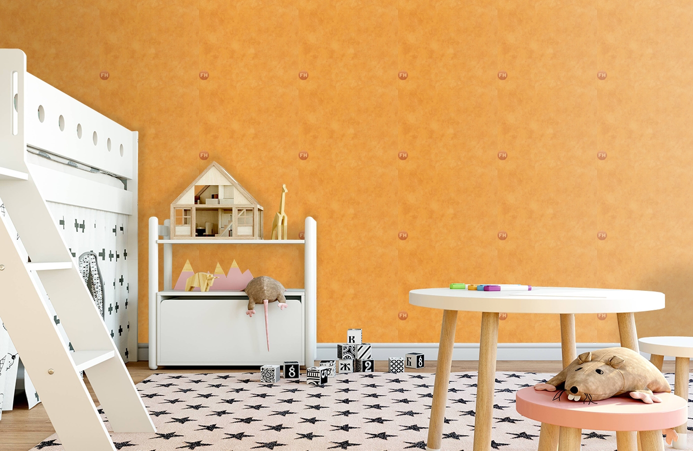 Обои 7588-28 фото в интерьере детская