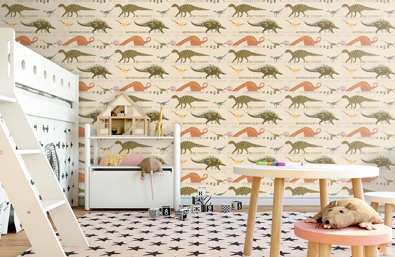 Обои 93633-1 фото в интерьере детская