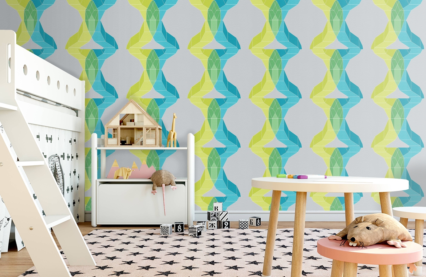 Обои 95650-3 фото в интерьере детская