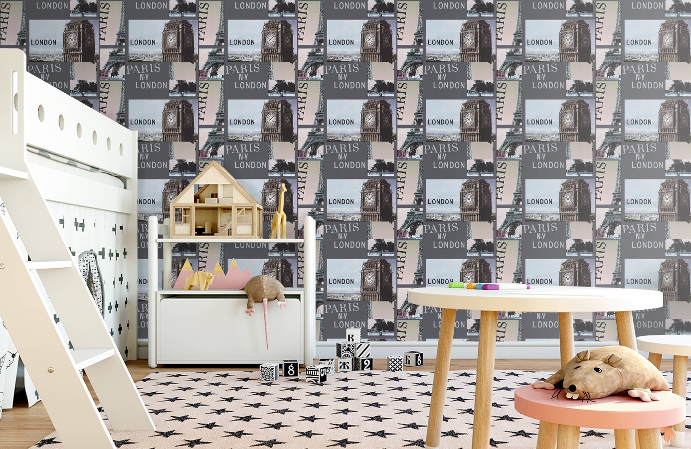 Обои 95850-1 фото в интерьере детская