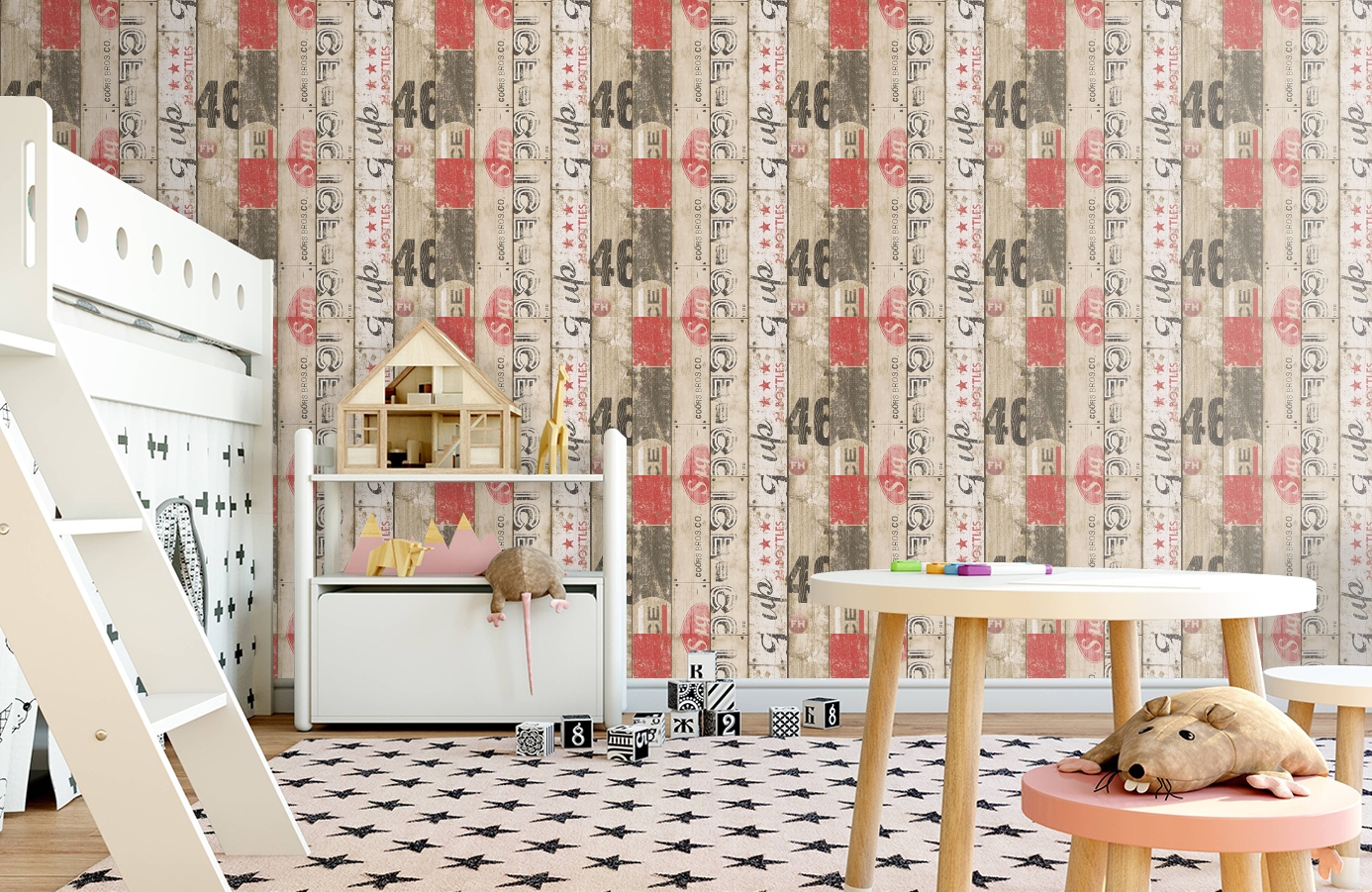 Обои 95950-1 фото в интерьере детская
