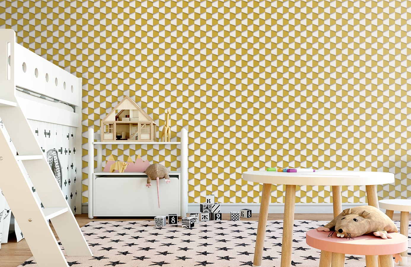Обои 96018-1 фото в интерьере детская
