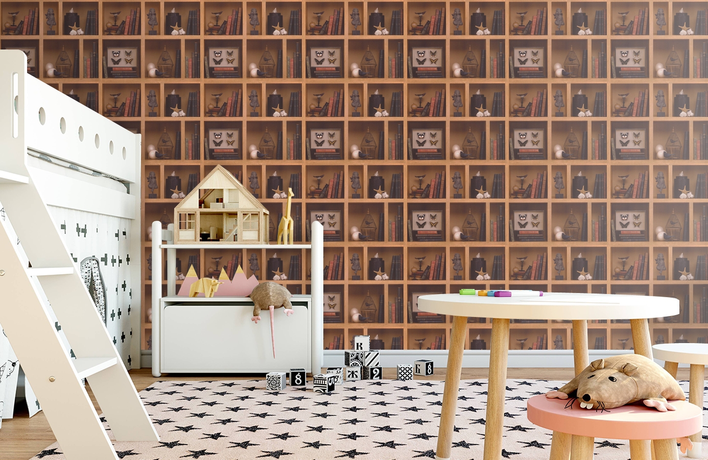 Обои 96030-1 фото в интерьере детская