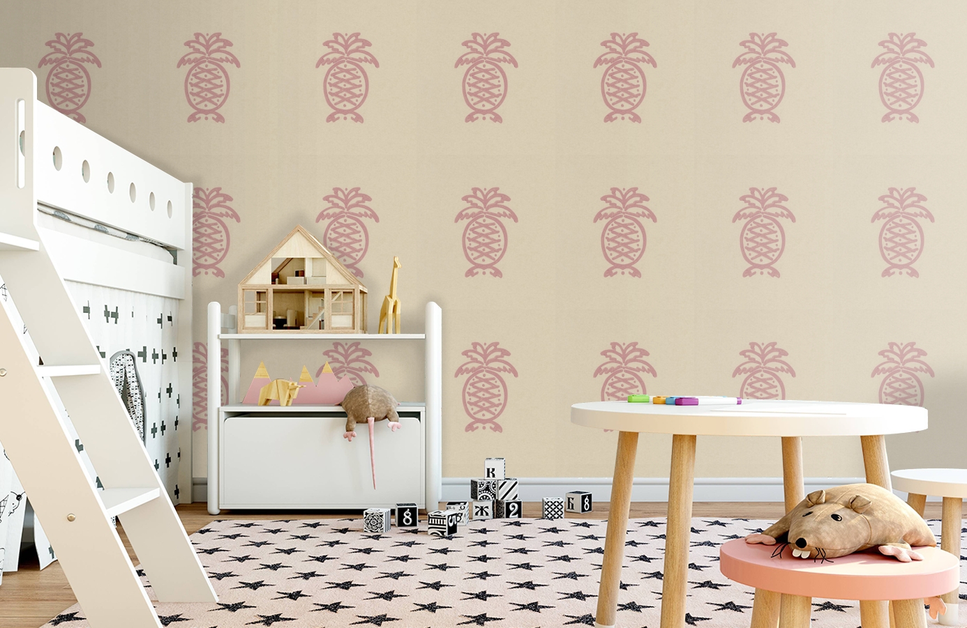 Обои Columbus Coral PN03 фото в интерьере детская