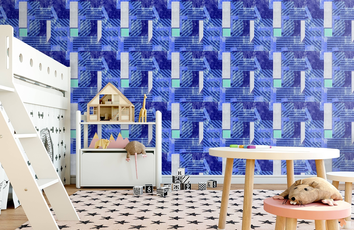 Обои 509-1 фото в интерьере детская
