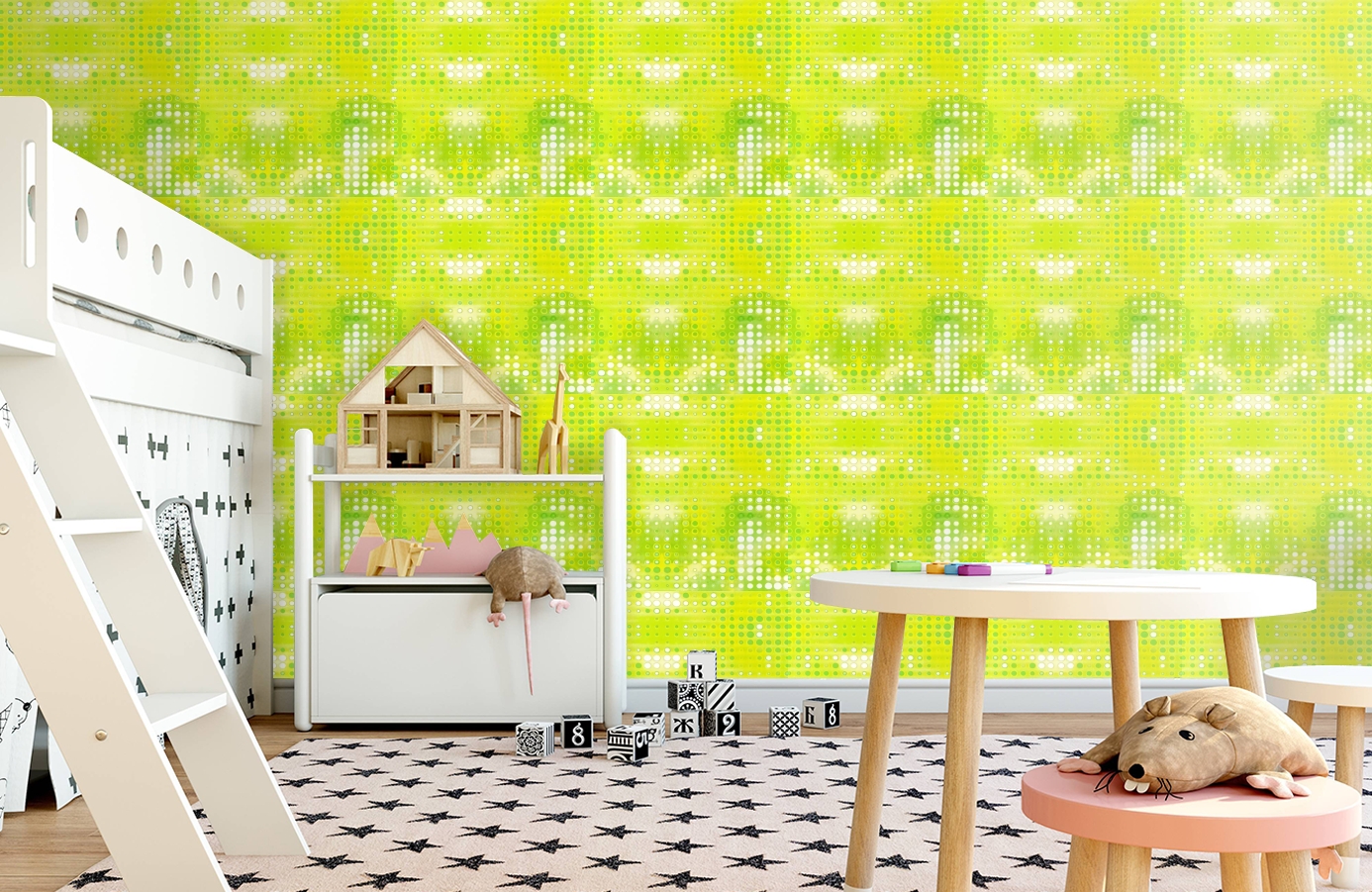 Обои 511-1 фото в интерьере детская