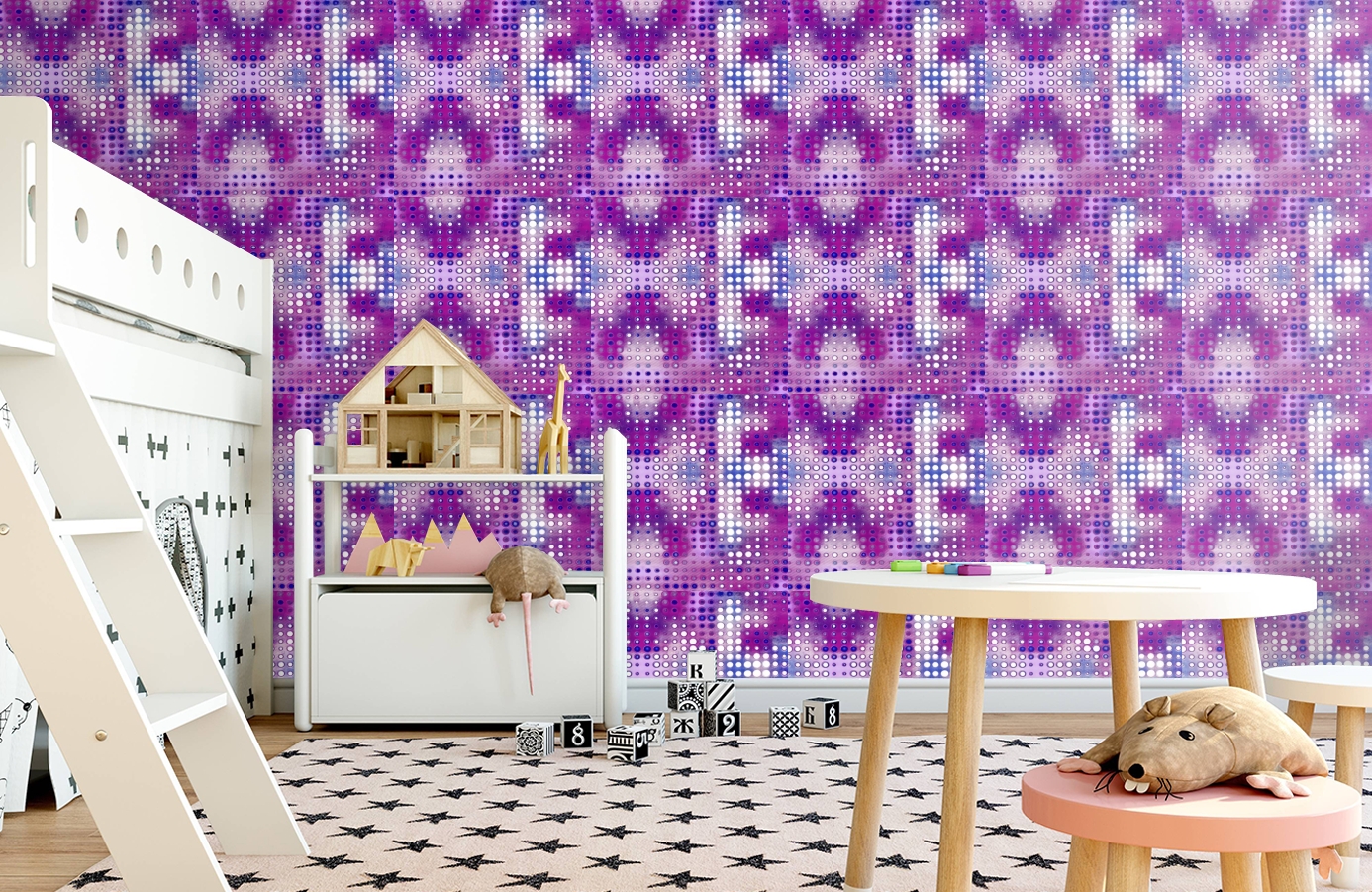 Обои 511-3 фото в интерьере детская