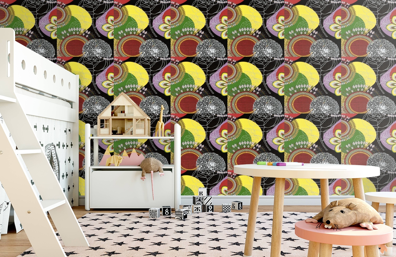 Обои 512-1 фото в интерьере детская