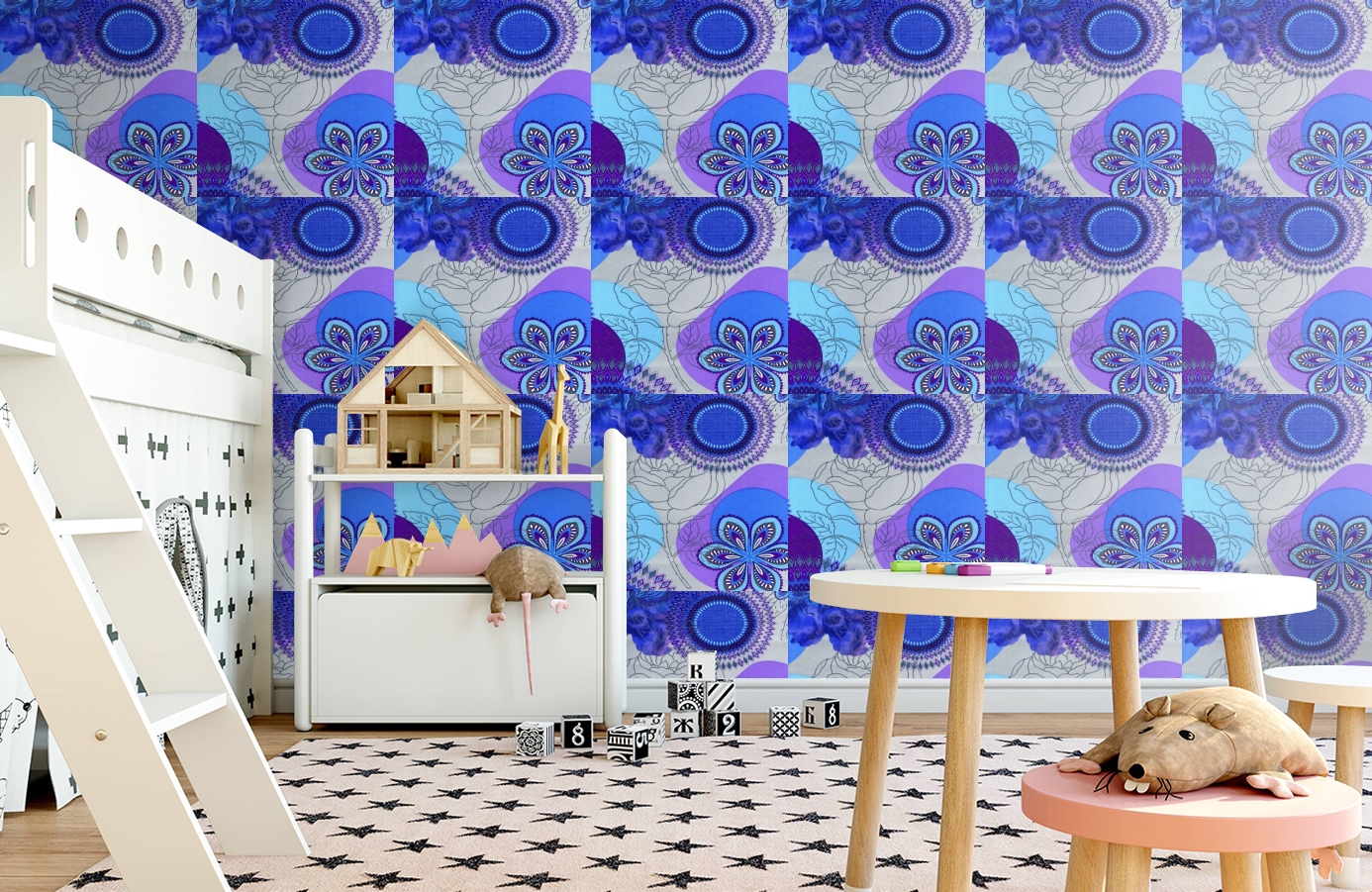 Обои 512-2 фото в интерьере детская